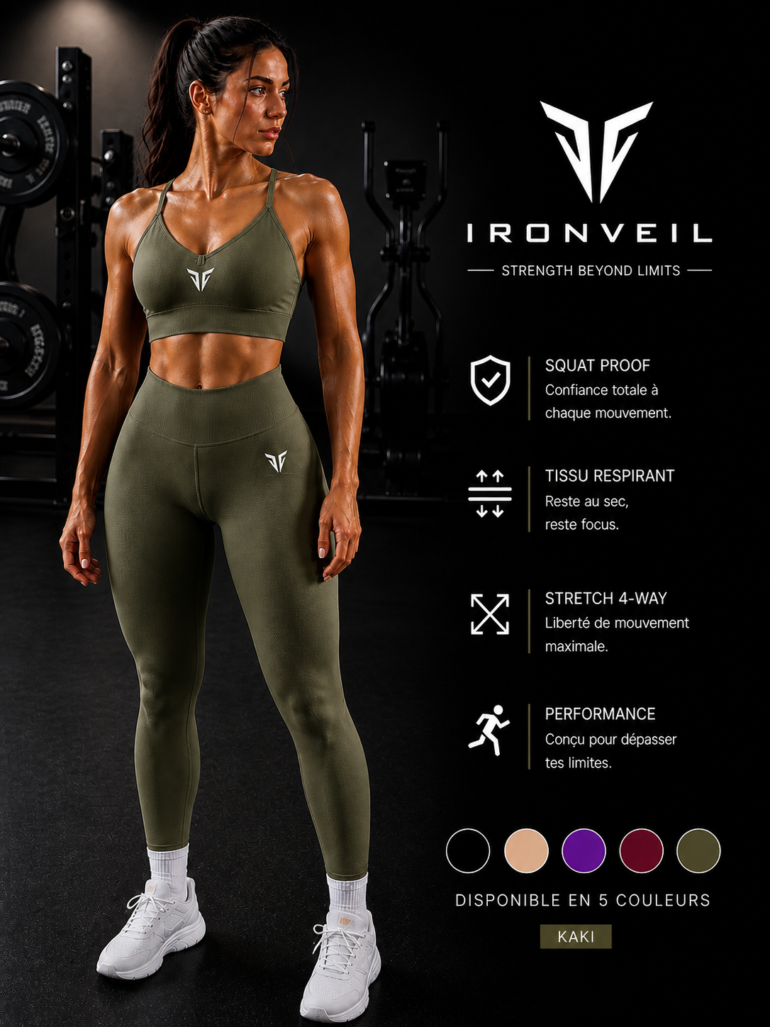 IRONVEIL Ensemble Sport Femme Taille Haute –  Fitness & Running