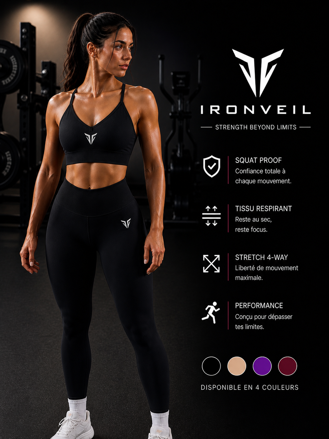 IRONVEIL Ensemble Sport Femme Taille Haute –  Fitness & Running