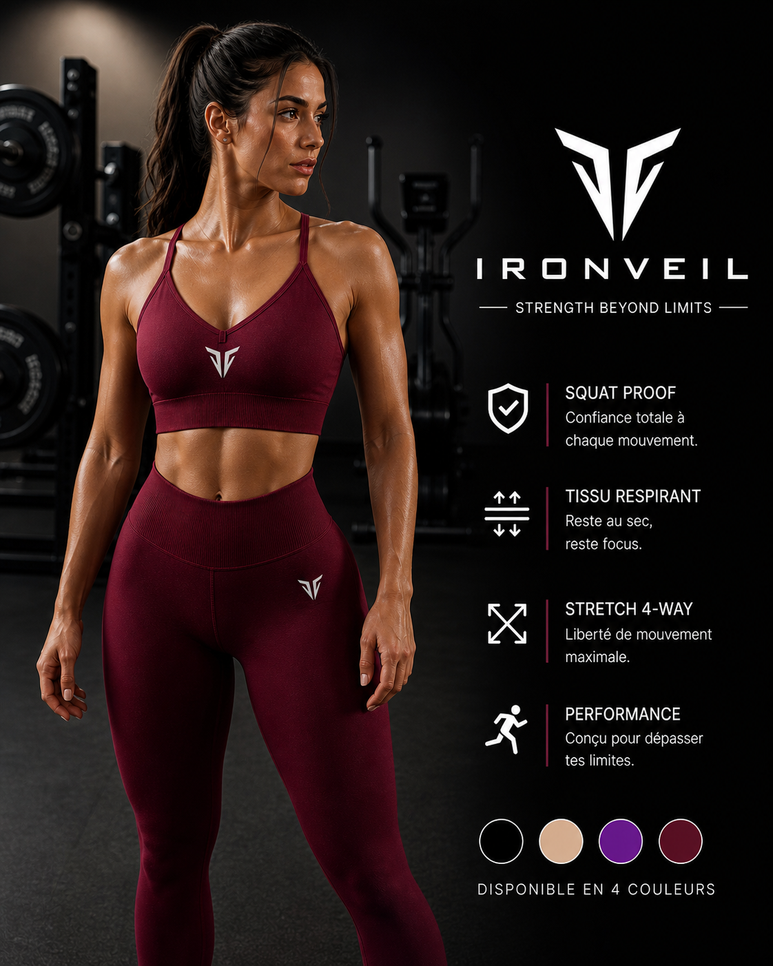 IRONVEIL Ensemble Sport Femme Taille Haute –  Fitness & Running